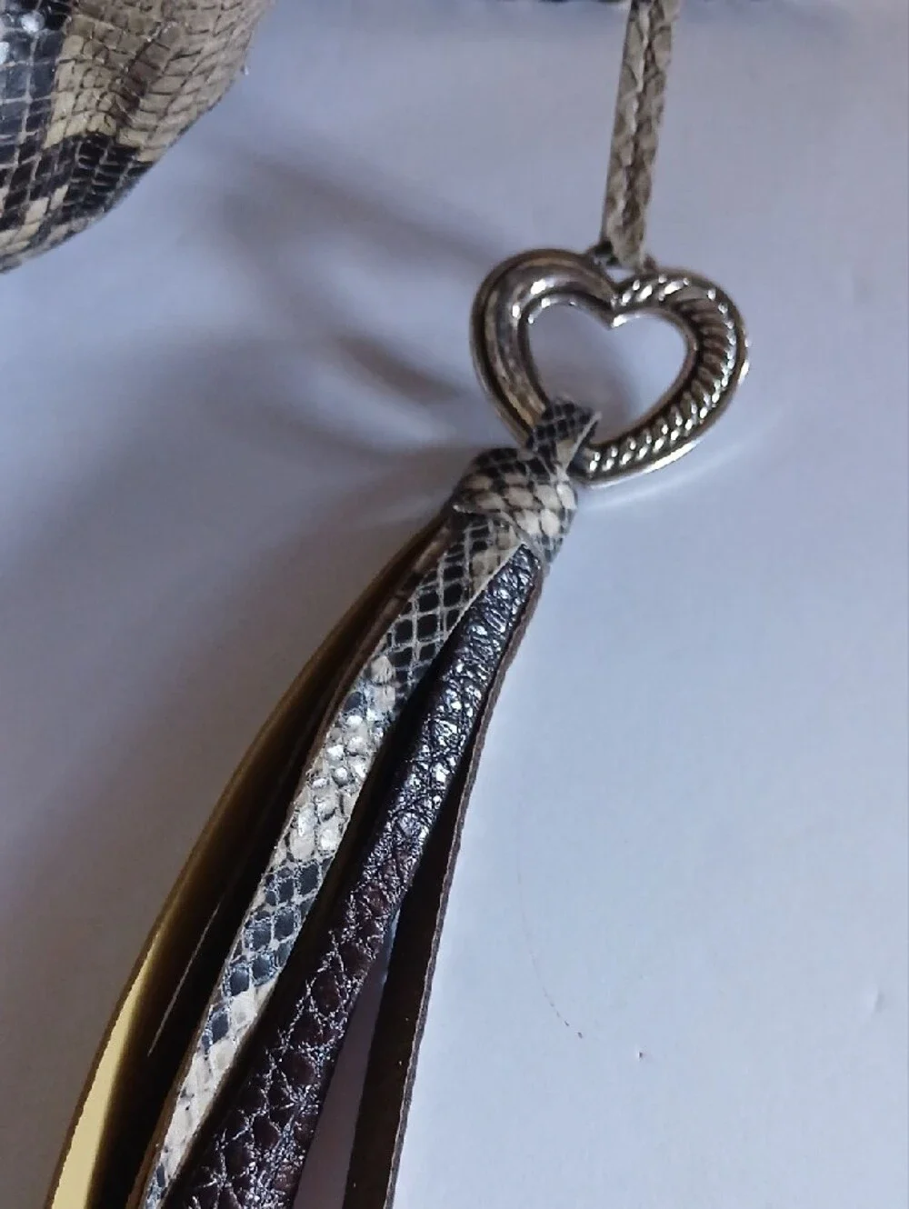 Brighton Snake-Print Hobo in Brown and Black with Braided Handle